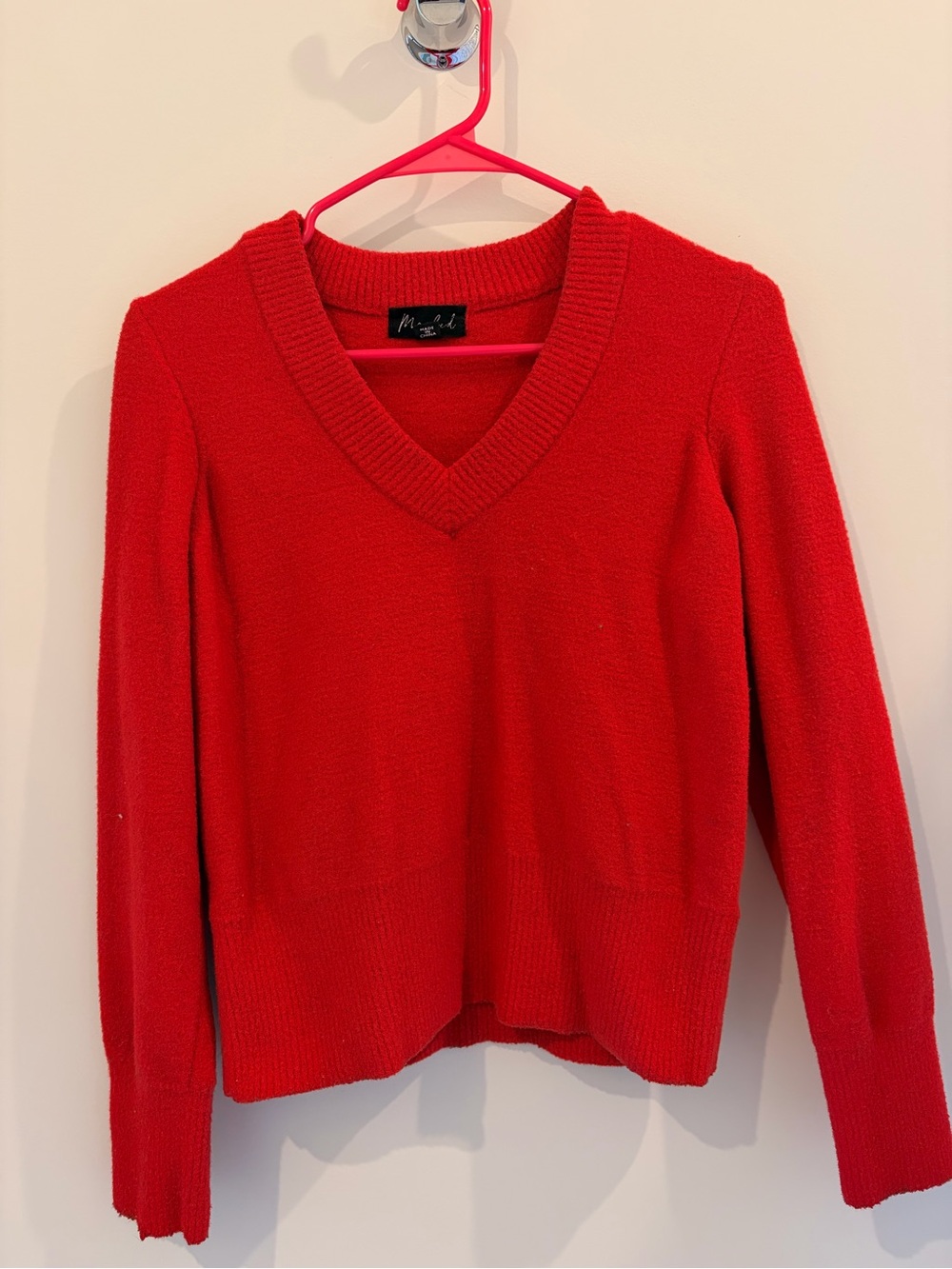 Red V-Neck Women’s Sweater